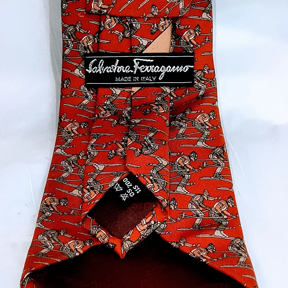 FERRAGAMO - 2 Red / Brown Patterned‎ Salvatore Ferragamo Ties Bundle